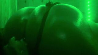 Arched over taking a fuck stick in my bum