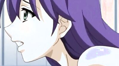 Big-titted hentai chick with purple hair rides dick after sloppy blowjob - full uncensored!