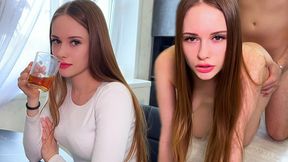 18-Year-Old Russian beauty cheats on boyfriend with sloppy blowjob and rides him rough in sexy linge