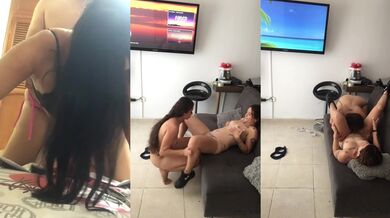 Horny Latin lesbians finger shaved teens to gushing orgasms