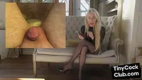 Blonde Darling reacts to tiny cocks