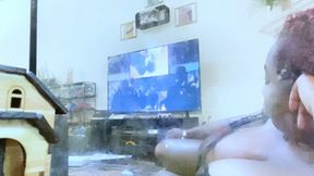 Tiny Human Watching TV with Giantess POV 1080 smaller