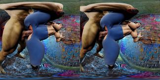 Chun-Li - Vaginal Stretching Against the Wall