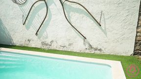 sun-drenched lust – kleo furiosa naked poolside anal adventure