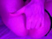 cute slutty femboy in thigh highs bounces on dildo