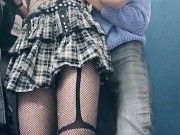 You think it's two girls in a dressing room? NO! Public blowjob Teaser