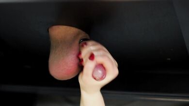 "The Milking Table" (Milking his load in my MOUTH)