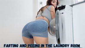 Farting and peeing in the laundry room