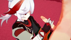 genshin impact yaoi 3d - kazuha x tartaglia handjob - japanese asian manga anime game porn