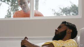 Peeping dude Nic Sahara finally gets a black ass hole to fuck and enjoy