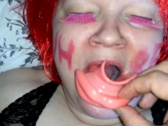 SSBBW dumb gagging slut orally humiliated