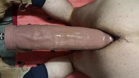 Hot Snippit 1 - Tradie fucked deep with massive dildo