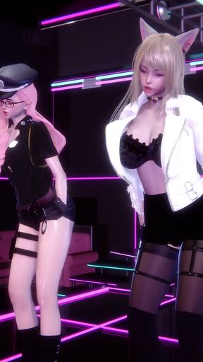 MMD Fifth Harmony - Worth It Ahri Seraphine Sexy Hot Dance 4K   Clip 2