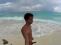 Big-Cock Men Jerk Off at a Cuba Beach