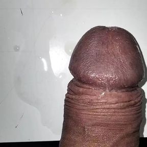 Cock tied up and long cumshot