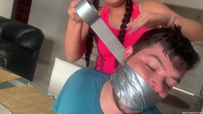 Bound, Gagged and Ridiculed by the Nerdy Girl From Class!