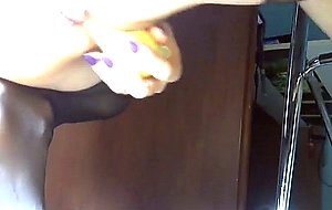 Masturbating with a lemon on bf's cam