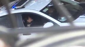 Female Officer Cumming In Sqaud Car