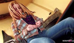 Skinny Ginger Punk Teen Nataly Divine with Dreadlocks Pickup and Fuck