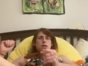 Transfem redhead jerks off for you