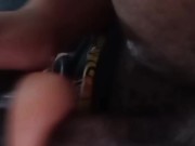 CUM POURS FROM FLESHLIGHT AFTER BBC CREAMPIE