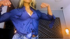 Brenda Biceps Flexing Video 27 - Neck veins, forarm flexing, sensual audio and epic bicep peaks