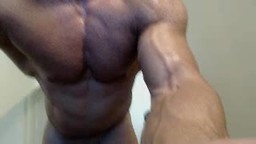 Huge Bodybuilder Flexing Naked