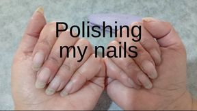 Polishing my nails