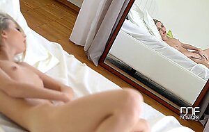 Ms white-kitten, cat's meow, ms kitten caught fingering her pussy