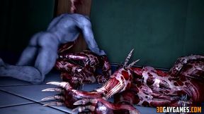 Gay zombies in scary 3d animated fucking