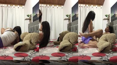 stepmother asks me to caress her body, she climbs on top of me, starts moving and then I lick her pu