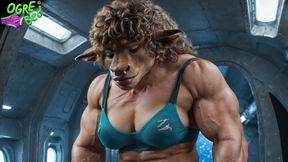 Eolda is in the mood to play with her massive clitoris.