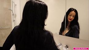 BIG TITS BIG Thick ASS MILF becomes Cheating Wife and gets Fucked Hard In The Bathroom Before Their Dinner Date - Melody Radford
