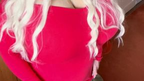 cupkcindy in red dress teasing and joy this tit worship Sydney is turning around left and right sexy German lady blonde hair blue eyes