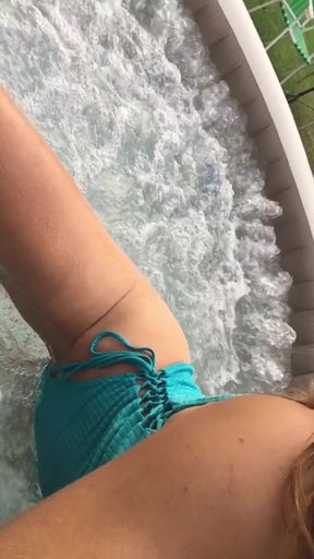 At my step mum boyfriend’s jacuzzi
