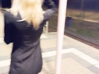 Lascivious Bitch Drilled in the Midst of the Educate Station!!