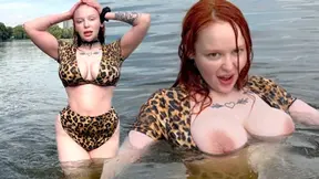 Horny stranger at the public beach invites him to take her on a wild ride.