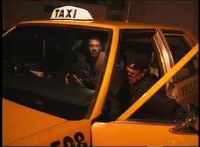 Horny brunette wants to fuck hard in the taxi car