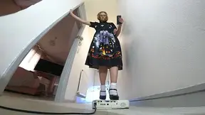 Danielle Halloween Dress Projector Crush & Head Trample Mary Jane Heels FLOOR CAM
