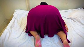 Lebanese Hot Maid Rest My Bed & I See Her Big Ass with Puffy Butt & Start Masturbation