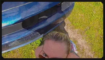 Blonde Driver’s Hot Outdoor Car Fix Encounter