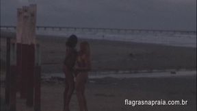 My wife's first time with another woman on the beach