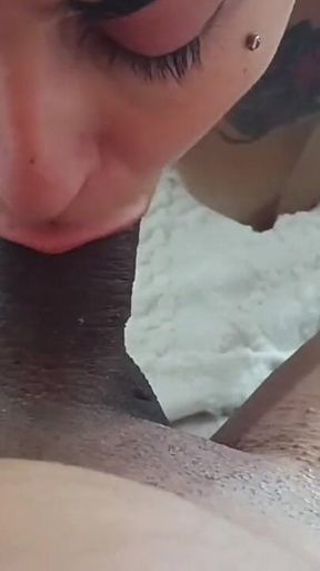 Hot Goth Giving to Two Dicks