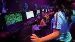 Gender X Films - E-games Trans Hottie Smashed in Computer Club by Rival While Teammates Watch!