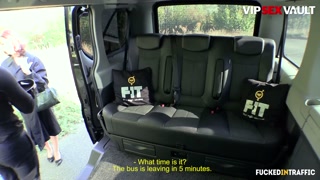 FUCKED IN TRAFFIC - Horny Brunette Is Down To Fuck Her Driver - VIP SEX VAULT