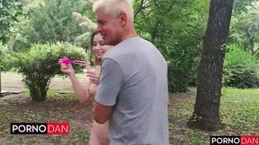 Dan & Matt Rail Submissive Lily Blossom In Rough Threesome!