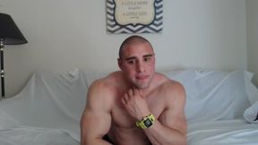 Muscular American Model Jerks His Dick