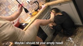 humiliate and order to eat the bulls slave!