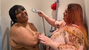 BBW & SSBBW Post food play shower