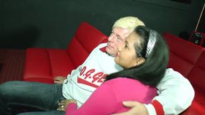 Hot night in a German cinema with explicit scenes